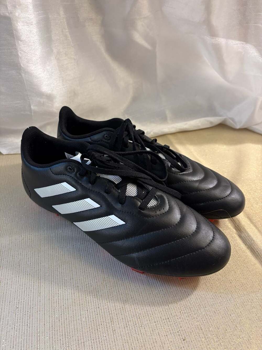 Adidas Goletto VIII FG Soccer Cleats Core Black Cloud White Red Men's Size 10.5